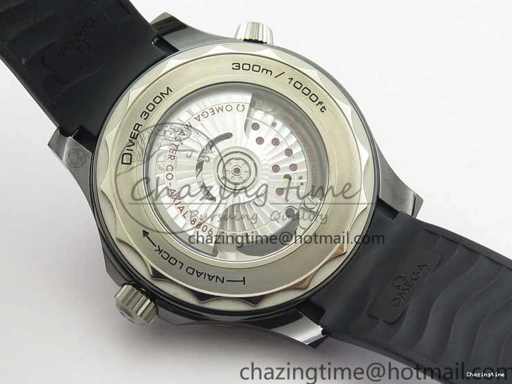 0130 Seamaster Diver 300M Real Ceramic Case VSF 1:1 Best Edition on Black Rubber Strap A8806 (Free Nato) SunProtective 7935